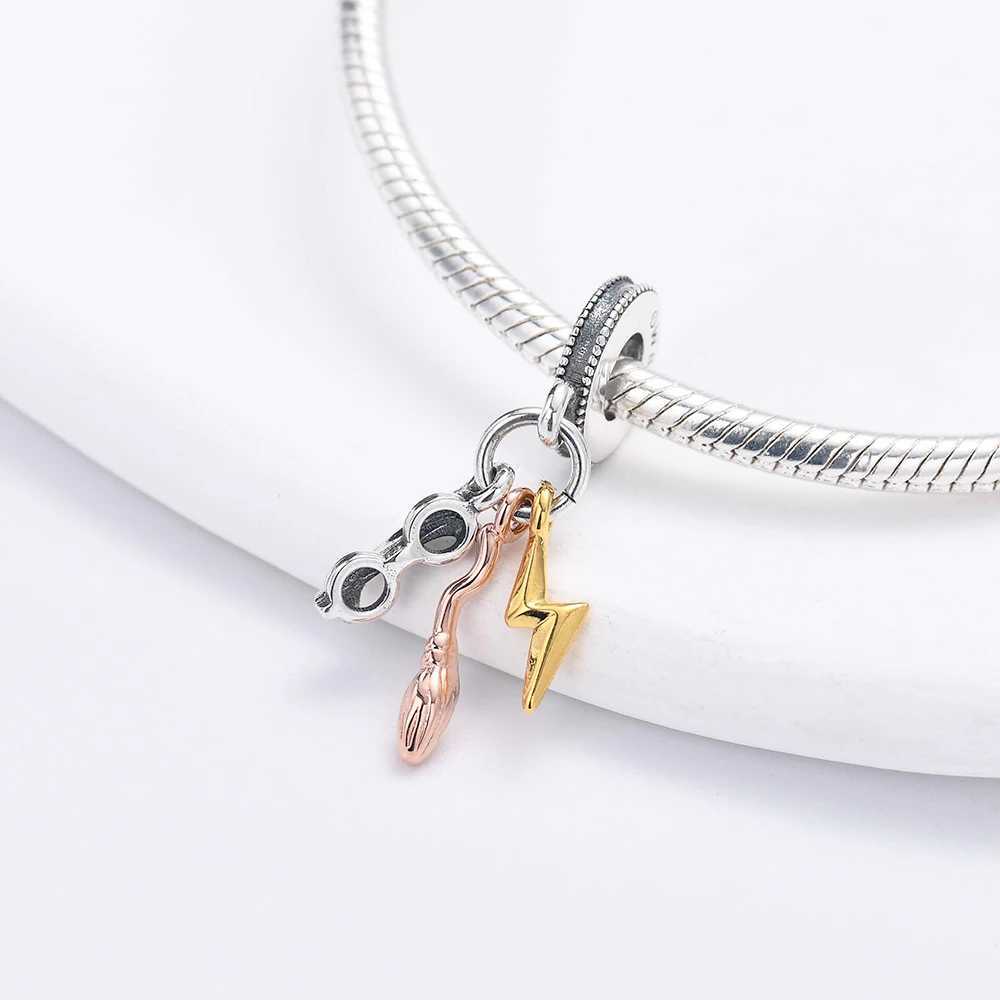 S925 Silver Miniso Academy of Magic Beads Train Hat Castle Charms Fit Original Bracelet Women DIY Pendant Jewelry Accessories XJ250607