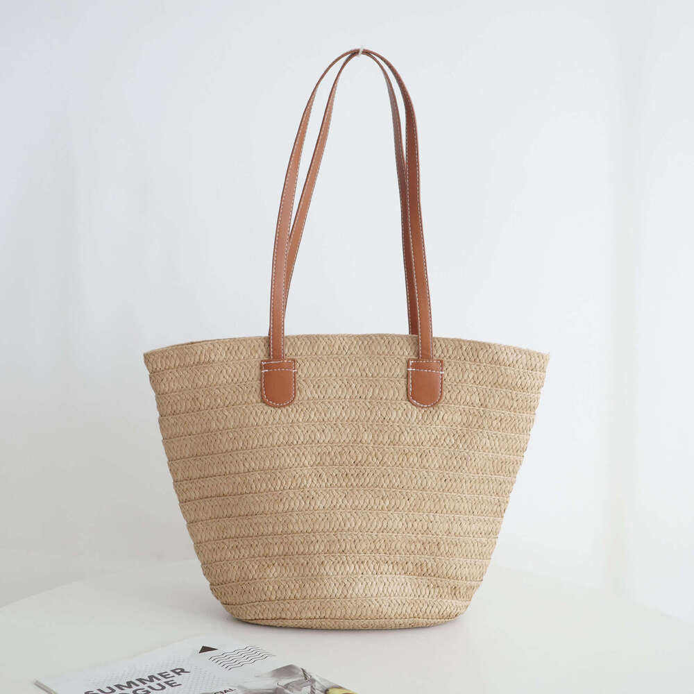 Straw Beach Tote New Style Straw French Tote Handbag Woven Shoulder Women S Fashion Vacation Beach Bag Straw Large Tote