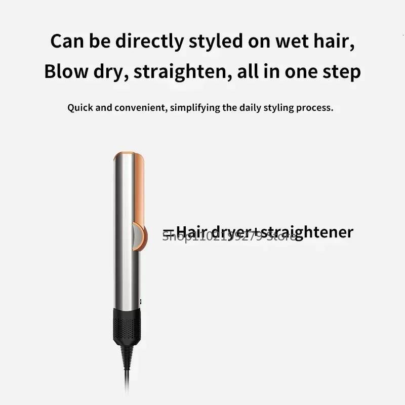 2 IN 1 Professional Straightener & Dryer Heat-Up Hair Flat Iron, Negative Ion Iron Long-Lasting Styling Tool
