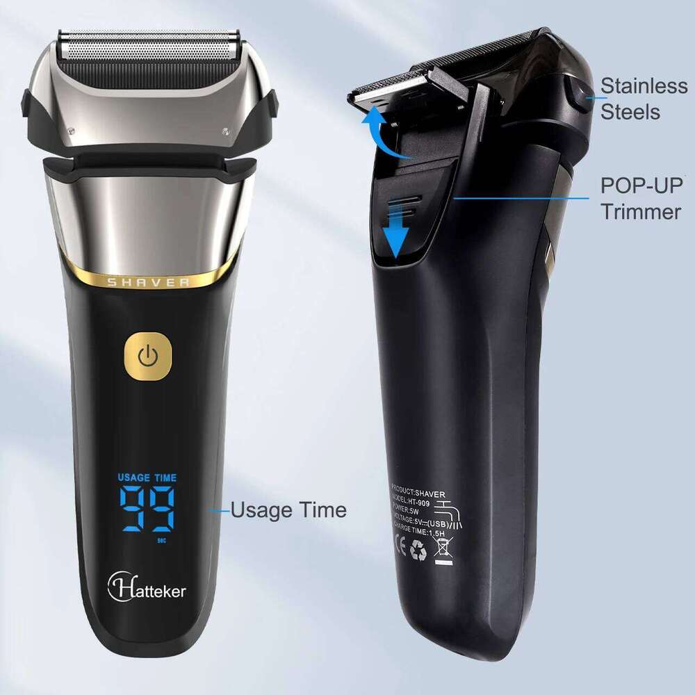 Hatteker Originai Electric Shaver 4D Men Rechargeable Shaving Beard Razor Trimmer Hine For Barber Ht-909