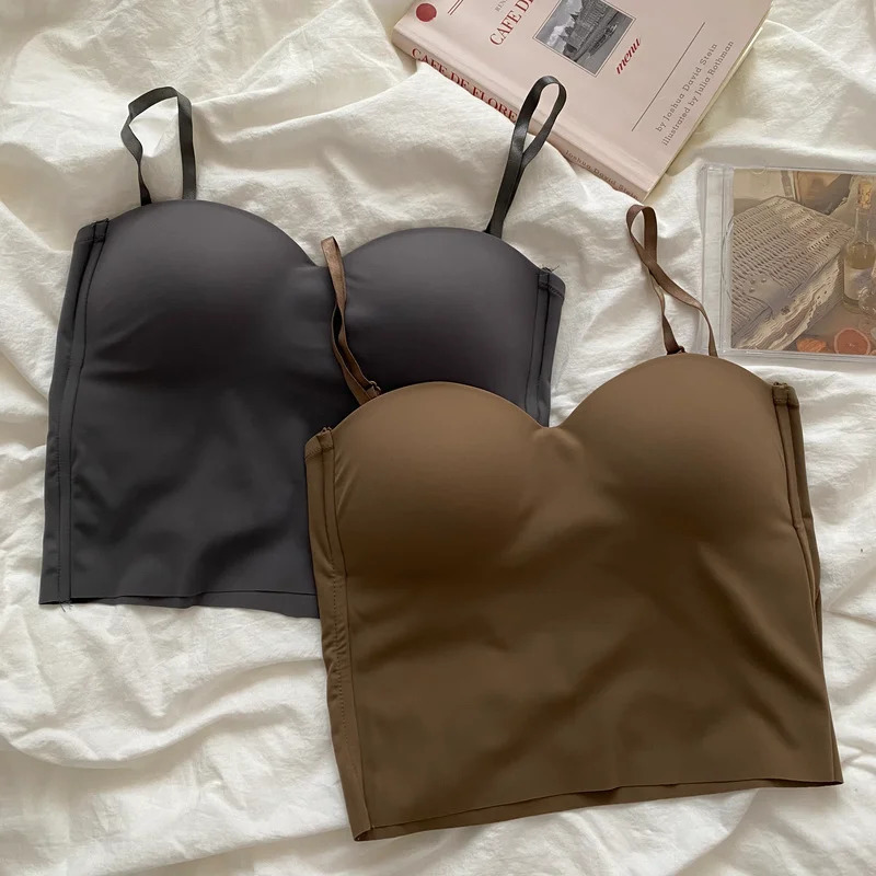 Seamless Camisole for Women Fitness Crop Tops Summer Thin Elegant Sexy Allmatch Casual Onepiece Ice Silk Underwear Tanks Top 250527