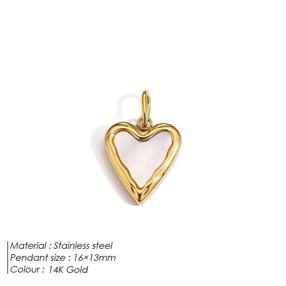 Stainl steel jewelry beautiful heart-shed golden pendant suitable for diy matching of necklace accories charmsXJ250607