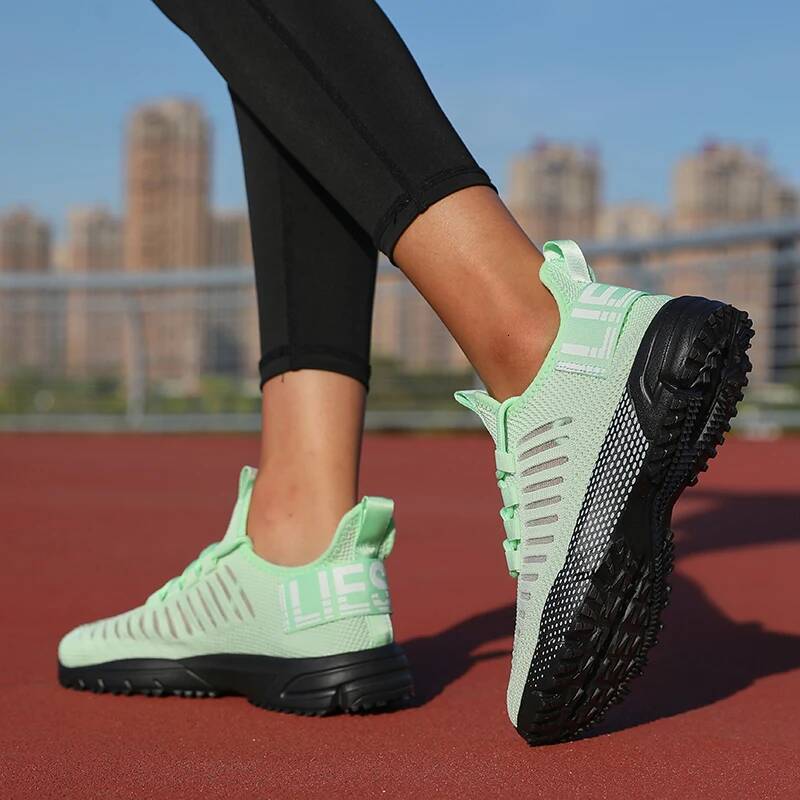 ddmyoutdoor Women Fashion Mesh Running Flat Bottomed Breathable Lightweight Shock Absorbing Sneakers Fiess Platform Casual Training Shoes Outdoor Outd