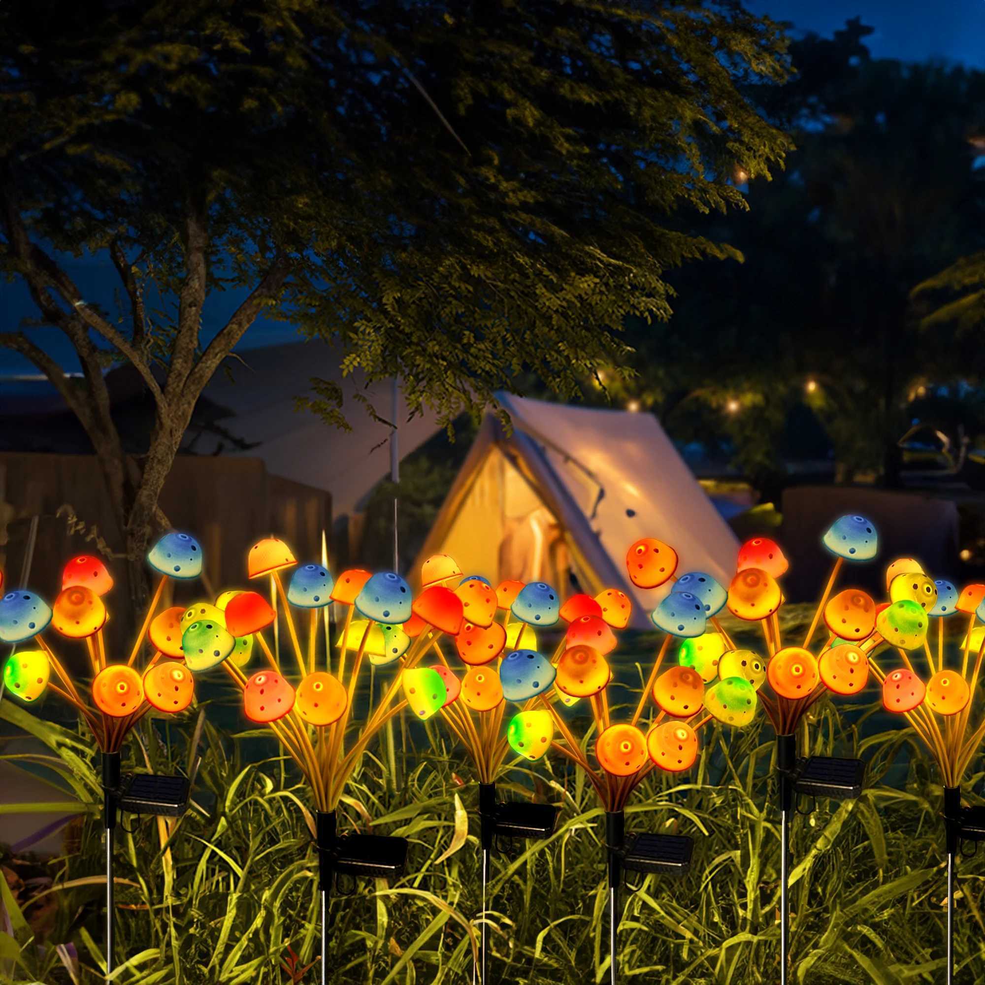 Outdoor simulation induction solar mushroom light courtyard lawn plug IP65 waterproof decorative lightXJ250606