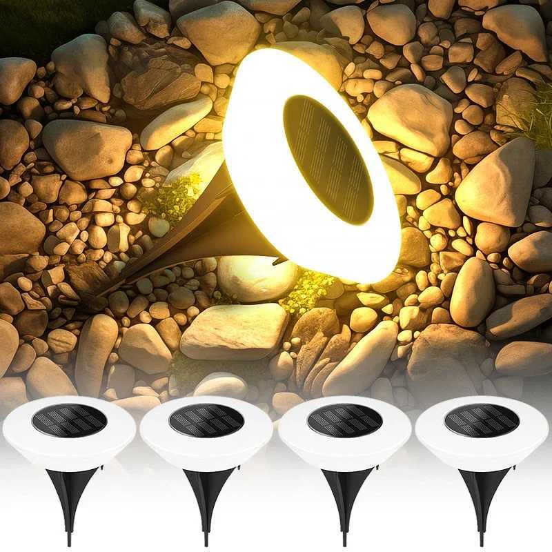 1/4PCS Solar Lights Outdoor Lamp 360 LED Floor Lights Waterproof with On/Off for Garden Yard Driveway Patio Lawn 1/4PackXJ250606