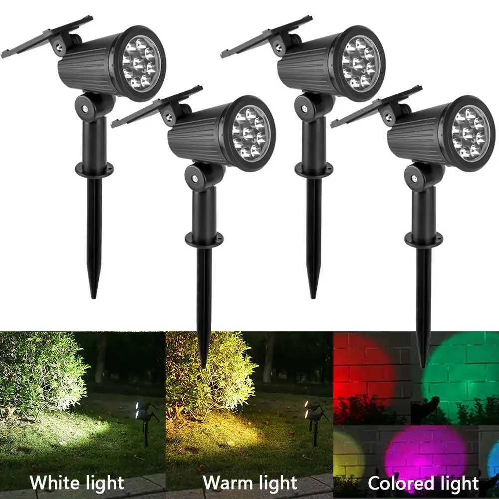 9 LED Solar Spot Light Outdoor Waterproof Spotlights Solar Garden Lights Landscape Lighting Decoration Pathway Lawn Lamp W250607