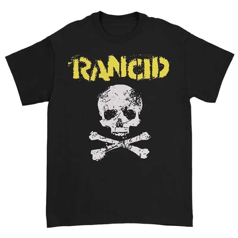 Rancid Spoiled Band British Punk Rock American High Street Skull Print Loose Print Mens and Womens Summer Cotton T-shirt W250607