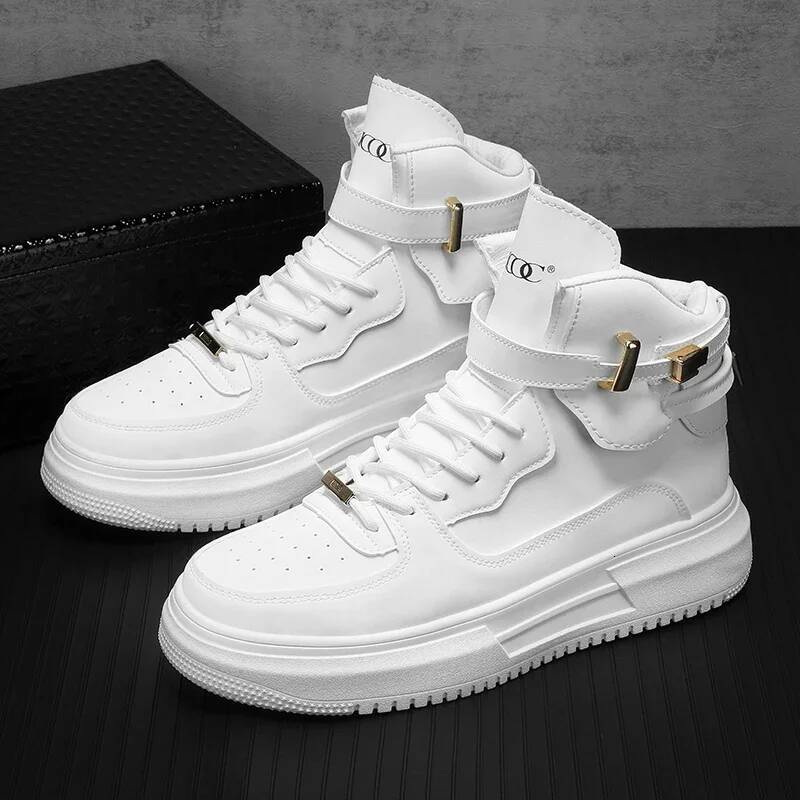 Ddmyoutdoor New Design Men S Skateboard Spring Fashion High Top Shoes Casual Platform Comfortable White Sneakers Outdoor Shoes