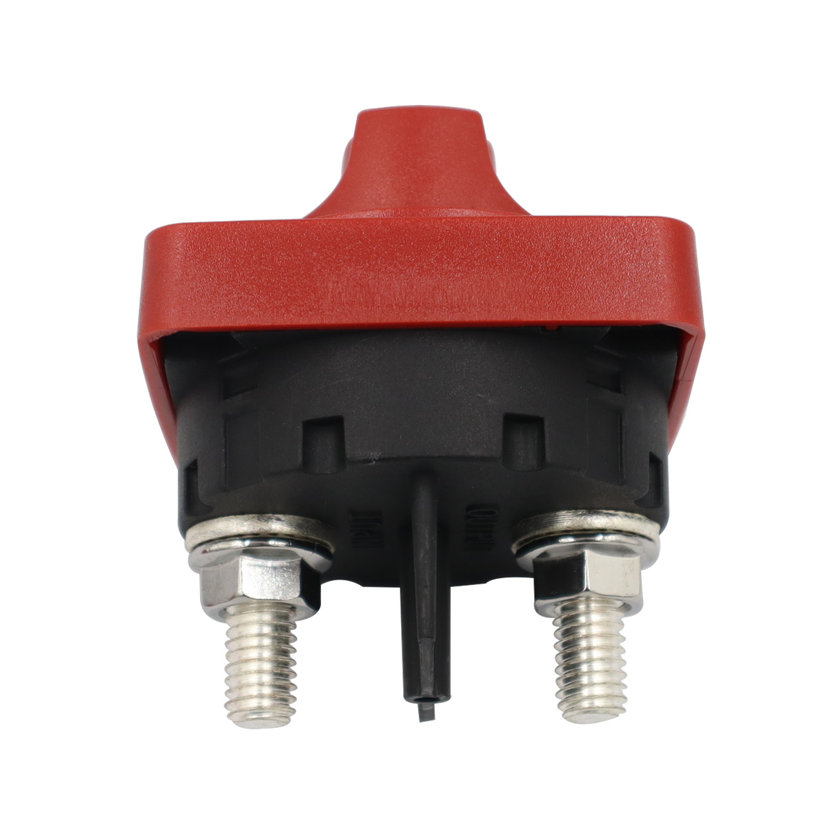 Compact Marine Red Battery Selector Switches (Series 6006M through 6011M) Equipped With Integrated Self Tapping Mounting Hardware