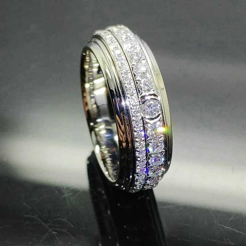 Huitan Creative Promise Rings AA Cubic Zircon Sparkling Wedding Rings for Women Silver Color Engagement Trendy Jewelry Drop Ship W250606