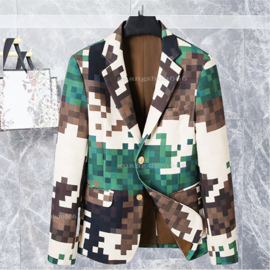 new Business Designer Man Suit Blazer High quality Fashion Jackets Coats Flower Pattern For Men Stylist Letter Embroidery Long Sleeve Casual Party Wedding