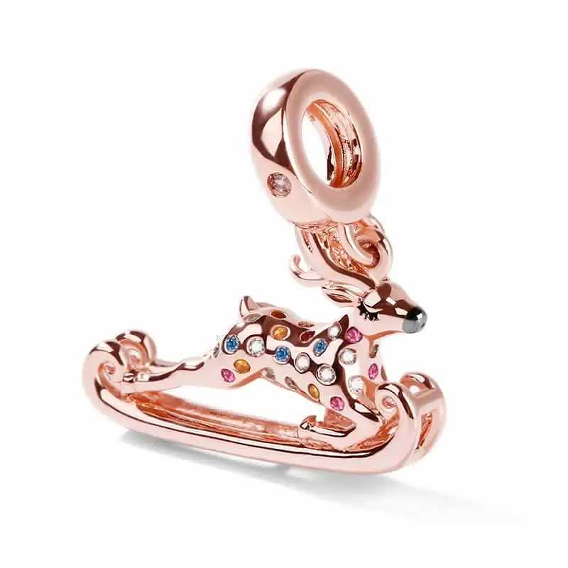 New Original Accories Pendant Chain Dangle 18K Rose Gold Plated Bead Charms Silver 925 Fit Bracelet Women DIY Jewelry Gifts XJ250607