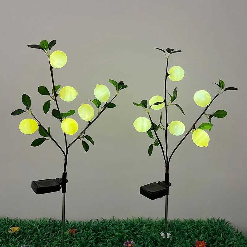 Outdoor Solar Lemon Light Lawn Courtyard View Garden Park Party Atmosphere LED Entrance Festival Fruit Decorative Lamp W250607