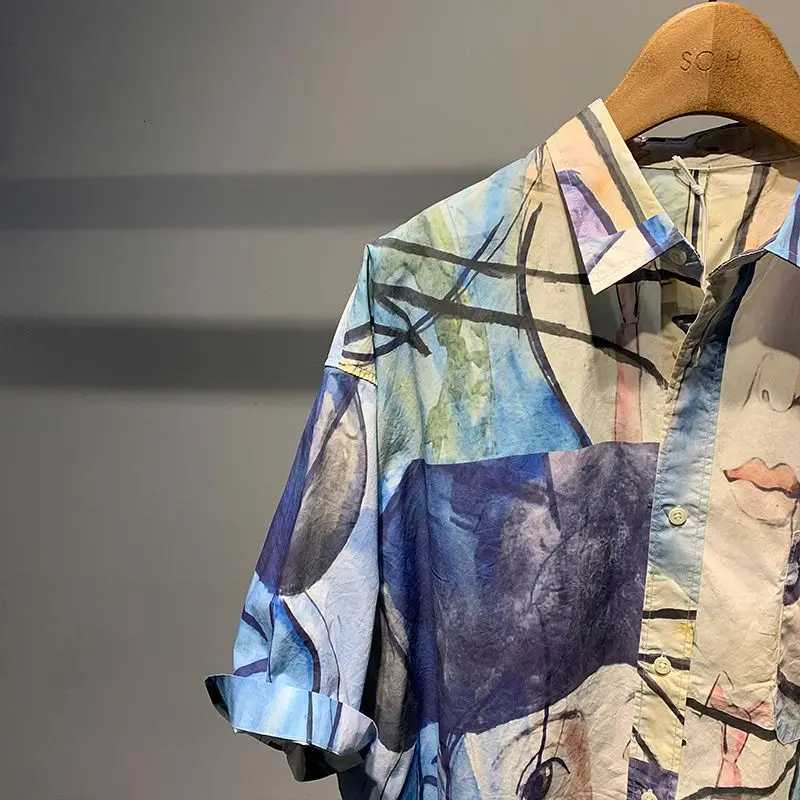 Loose Spliced. Printed Mens Shirts Funny Short Sleeve Mens Shirt Cheap Brand Tops Sale Elegant Designer Summer New In Clothes W250607