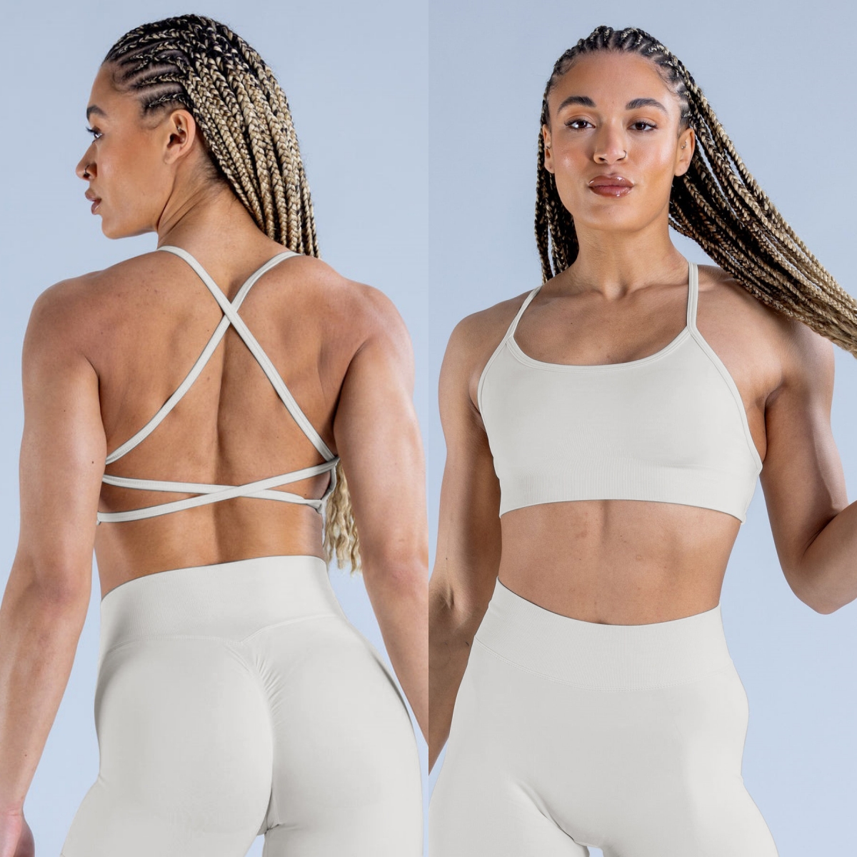 2pcs Dynamic Sports Set Seamless Yoga Sets Backless Bra High Waist Shorts Workout Sets Cross back straps Summer Fitness Clothes Gym Suits Outfit Active Wear Hot Sell