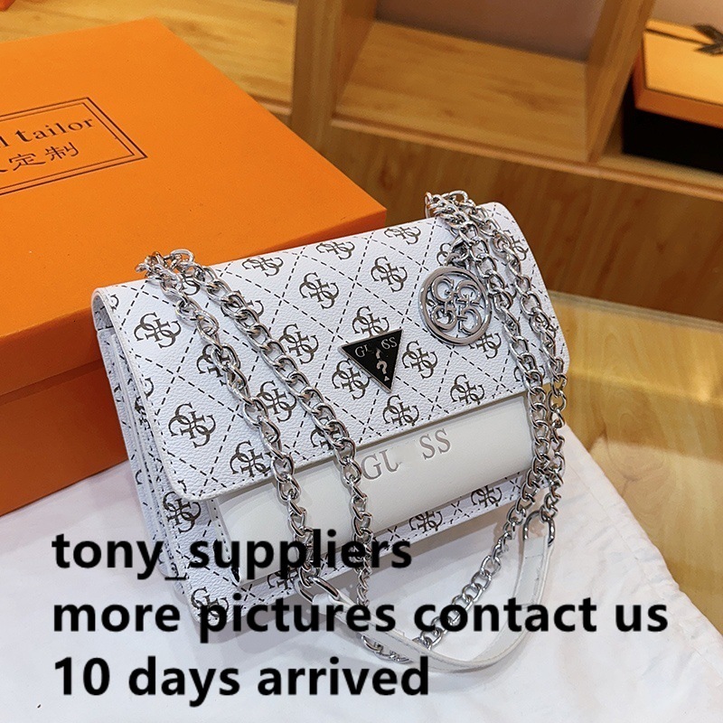 Designer bag Evening Bags Gues womens bag new summer high-end chain shoulder bag style fashionable printed letter crossbody small square bag