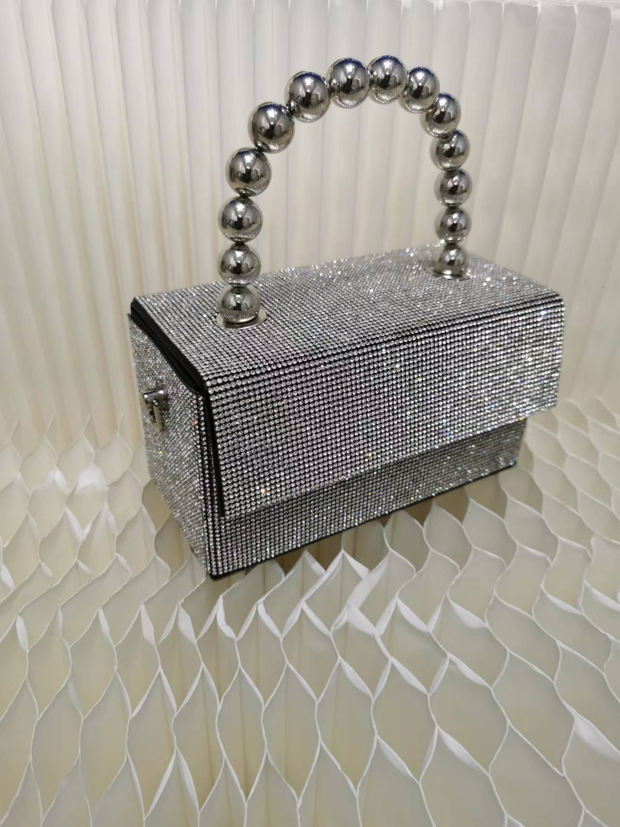 Top Quality New Style Shenglu New Shiny Handmade Diamond-Studded Small Square Bag Full Diamond Rhinestone Bag Handbag High-End Feel New Free Delivery 