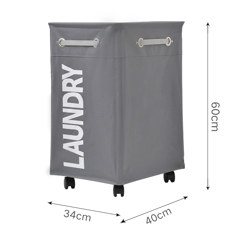 Large capacity foldable dirty clothes basket with wheels