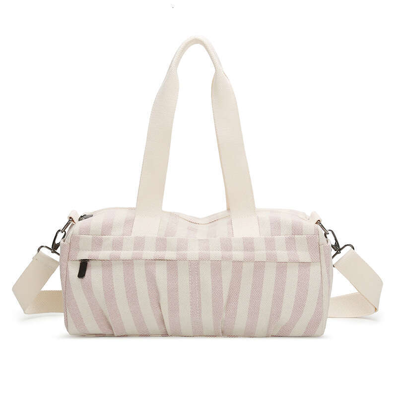 Commuting Large Capacity New Trendy Striped Canvas Fashionable Shoulder Crossbody Handheld Tote Bag for Women