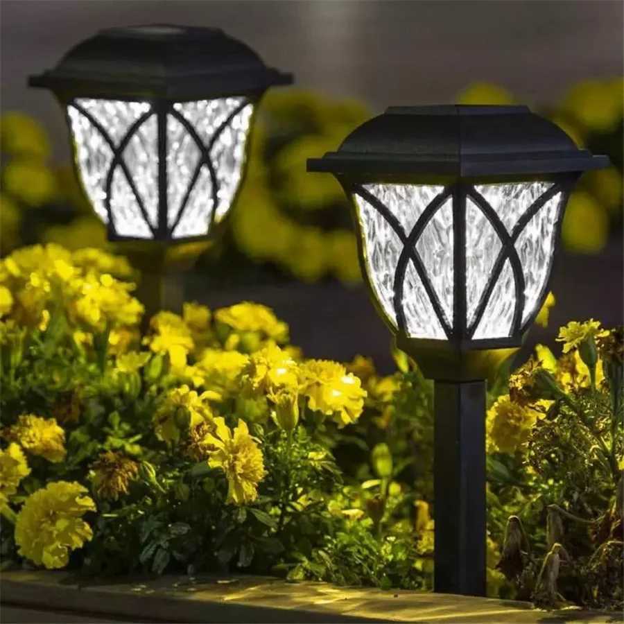 2pcs/Lot LED Solar Garden Light Waterproof Landscape Lawn Lamps for Park Pathway Walkway Yard Patio Decoration Outdoor Lighting W250607