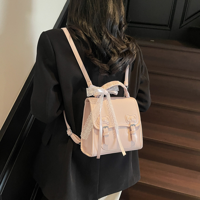 designer Korean Silk Scarf Handbag Women's 2025 New Trendy Fashion Backpack College Style Versatile Shoulder Bag