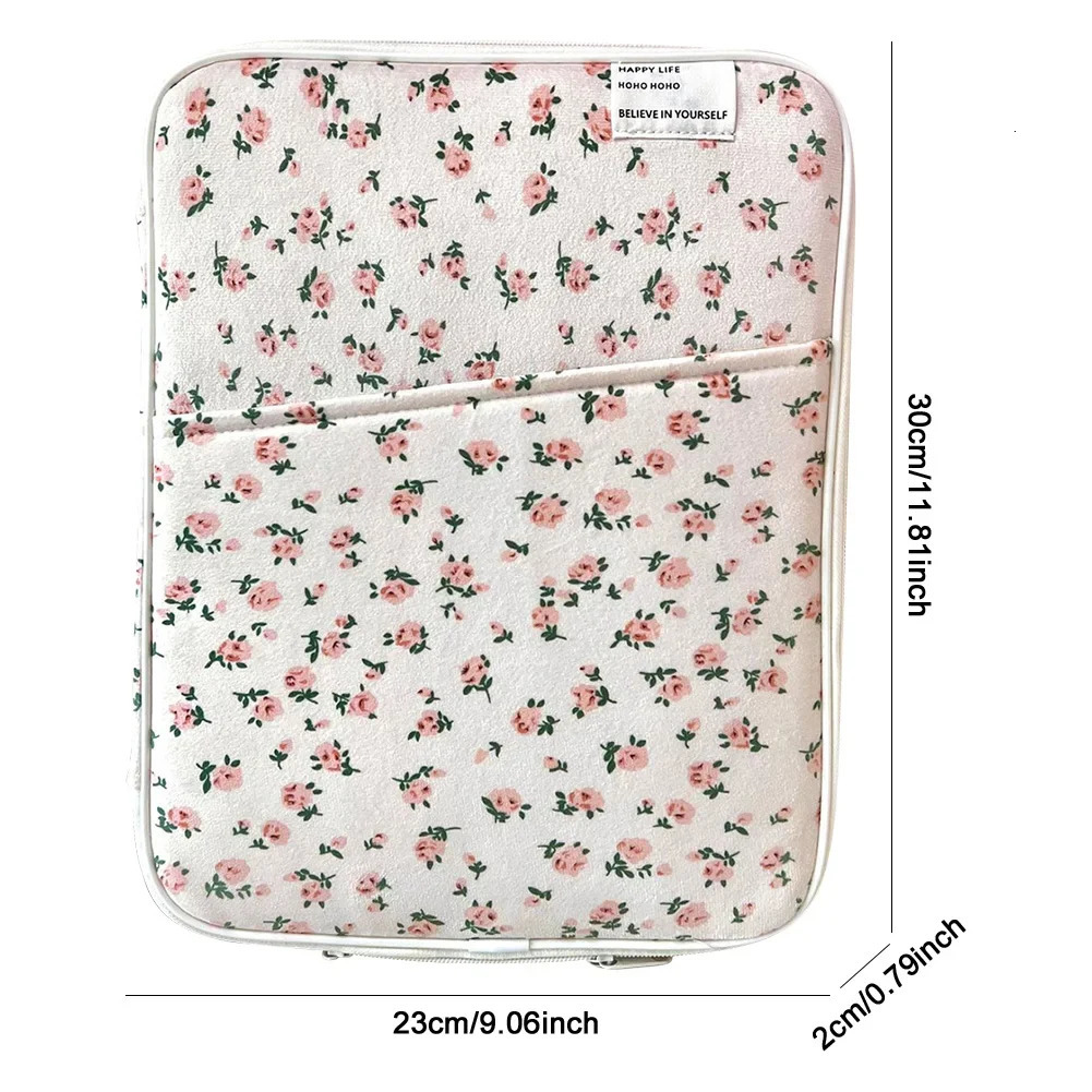 11/13in Floral Padded Laptop Case Shockproof Tablet Sleeve Case Portable Computer Cover Bag Soft Laptop Protective Bag 250603