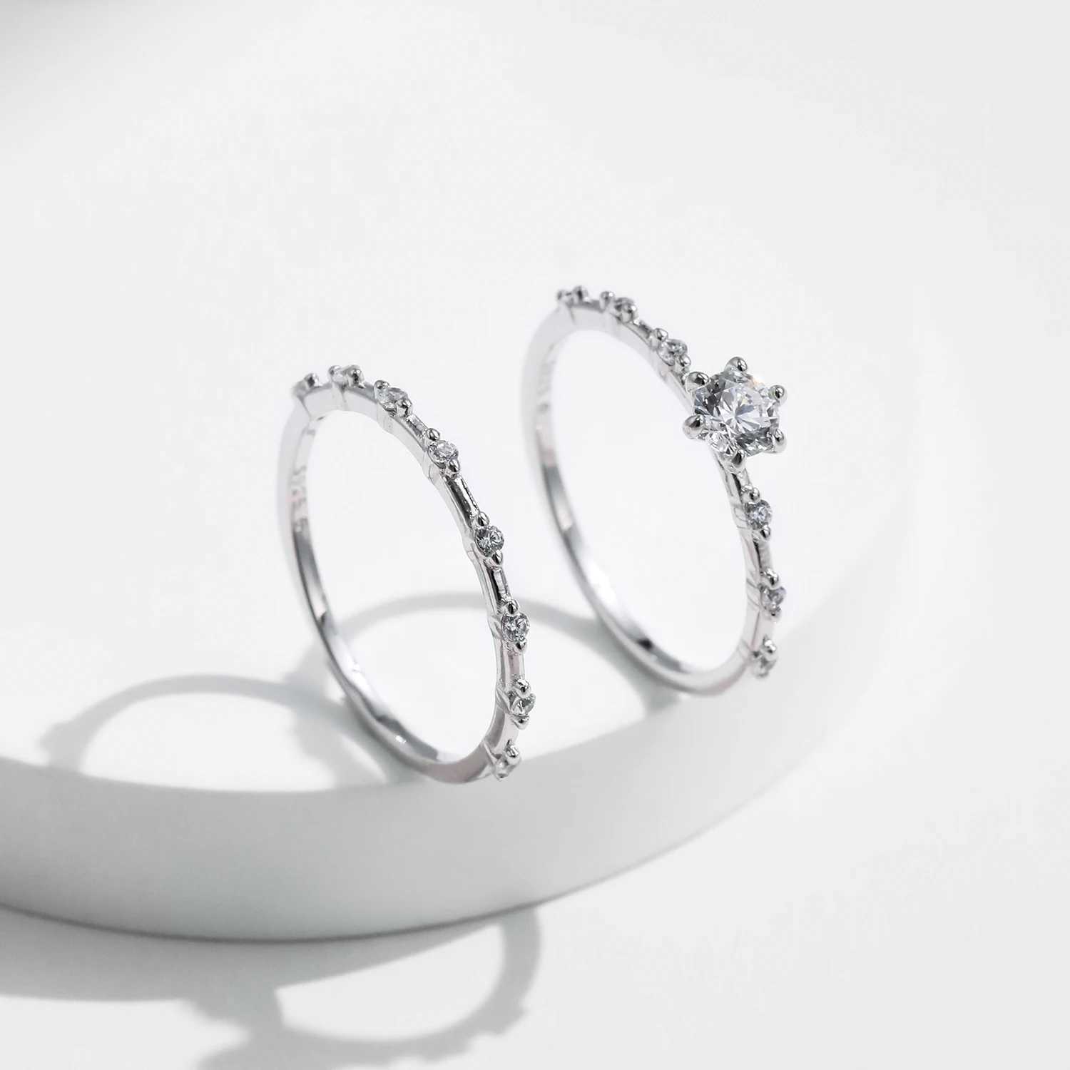 MODIAN D Color Moissanite Wedding Band 925 Sterling Silver Eternity Rings Lab Diamond Stackable Exquisite Jewelry For Women Gift XJ250606