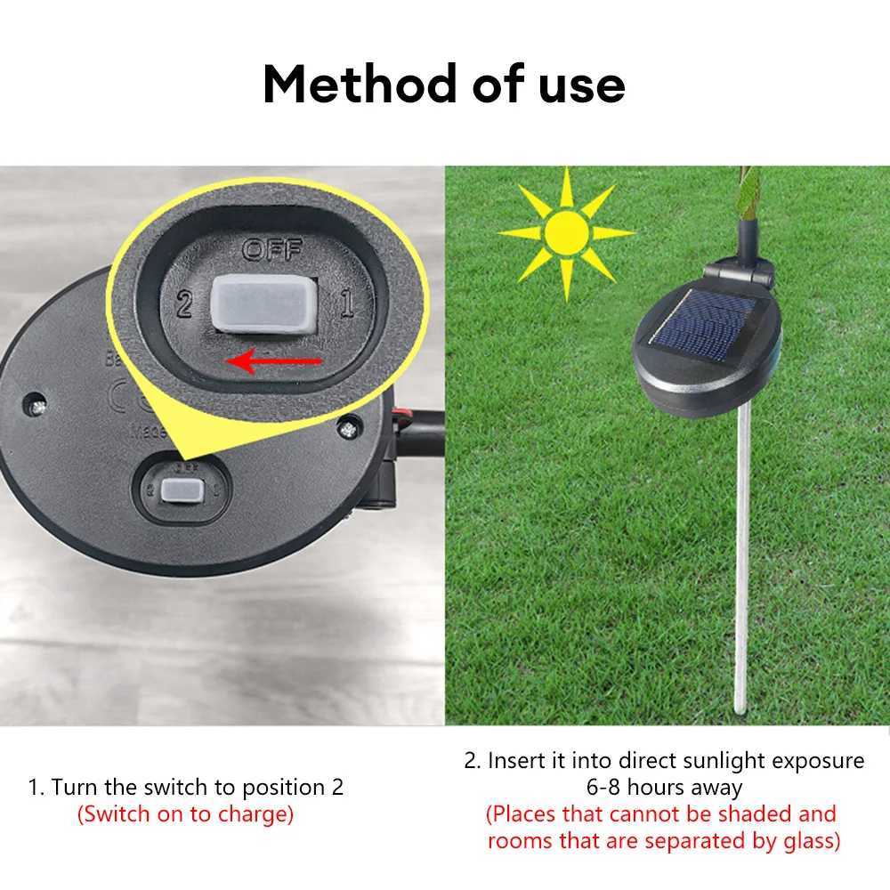 Solar Light LED Orchid Lawn Lamp Outdoor IP65 Waterproof Garden Villa Aisle Corridor Christmas Decoration Fluorescent Lamp W250607