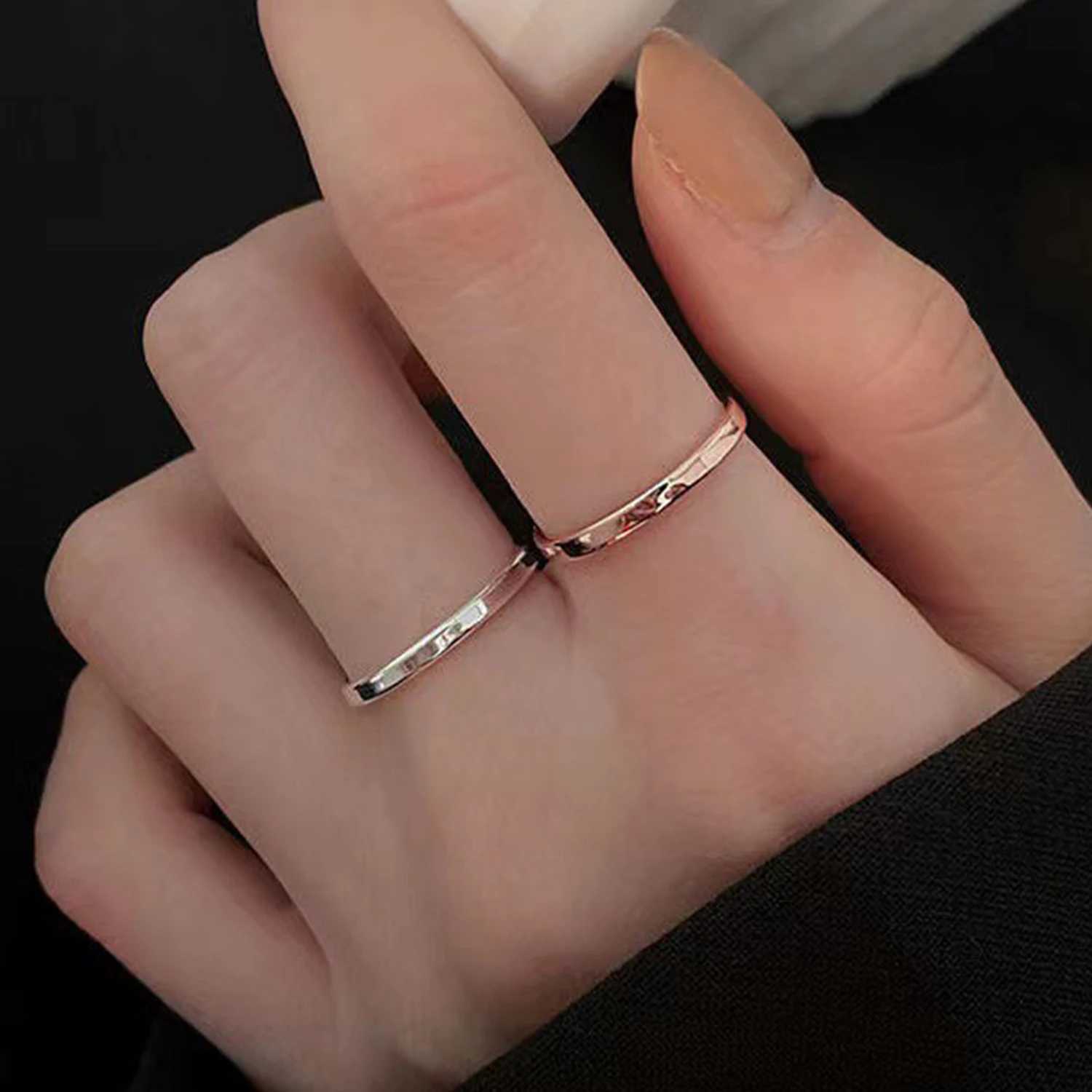 Korean Tassel Beads Pendant Rings Silver Color Simple Chain Beaded Rings for Women Girl Finger Open Ring Jewelry Party W250606