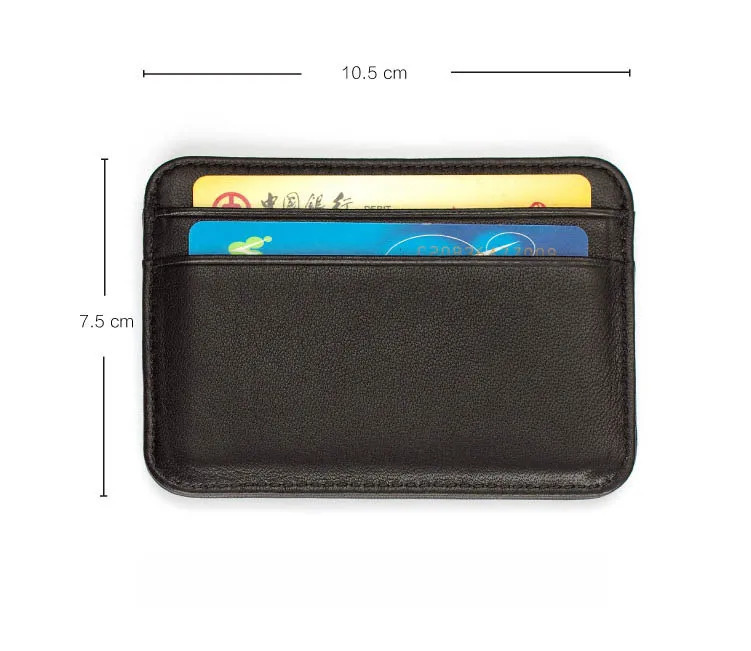Slim 100% Sheepskin Genuine Leather Mens Wallet Male Thin Mini ID Credit Card Holder Small Cardholder Purse For Man 250605