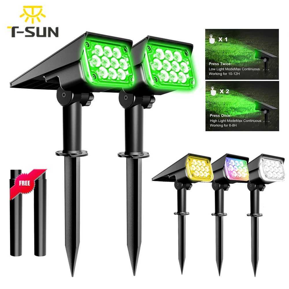1/2/4PCS Solar Power Light Adjustable Light Temperature Solar Garden Light outdoor IP65 Solar Lamp Super Bright Solar Spotlight W250607