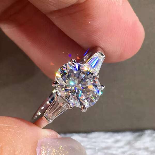 Direct Sales Low Price Wedding Band Ring for Men Real Solid Gold 14k 3 Ct Moissanite Ring