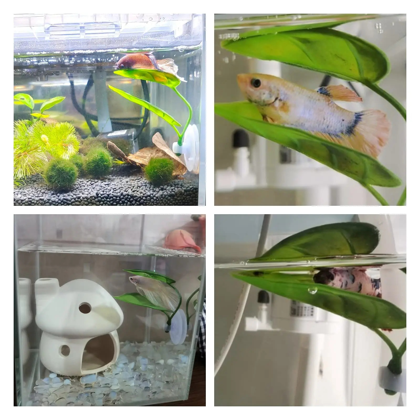 Pets Fish Tank Decor Betta Relax Play Plants Leaf Aquarium Decoration Fish Spawning Ornamental Artificial Leaf Hammock 250604