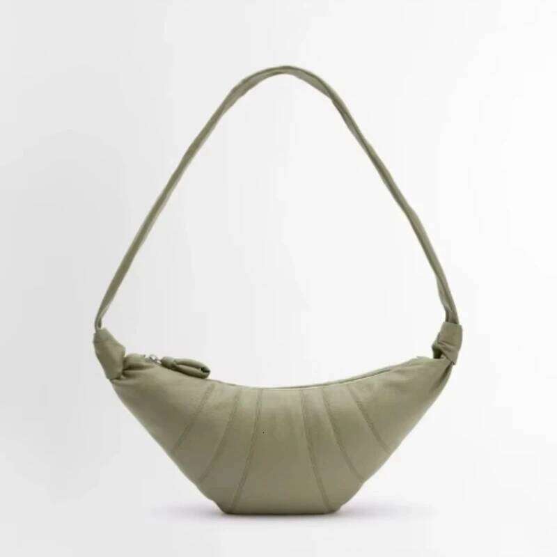 LE Grain Top Layer Cowhide Croissant Women's Single Shoulder Retro Dumpling Brand Niche Messenger Bag