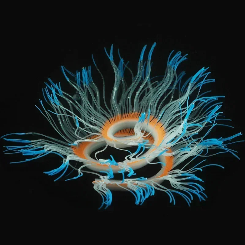 Aquarium Luminous Sea Anemone Silicone Simulation Coral Variety Glow in Dark Fish Home Aquarium Fish Tank Landscape Decor 250604