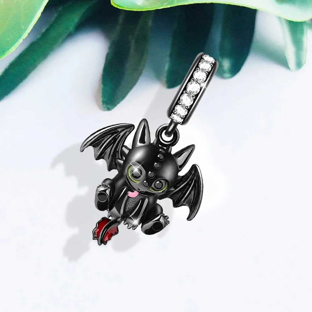 Hot Sale 925 Silver Charms Beads Black Animal Dog Fit Original Bracelet Making For Women Jewelry Fashion PendantXJ250607