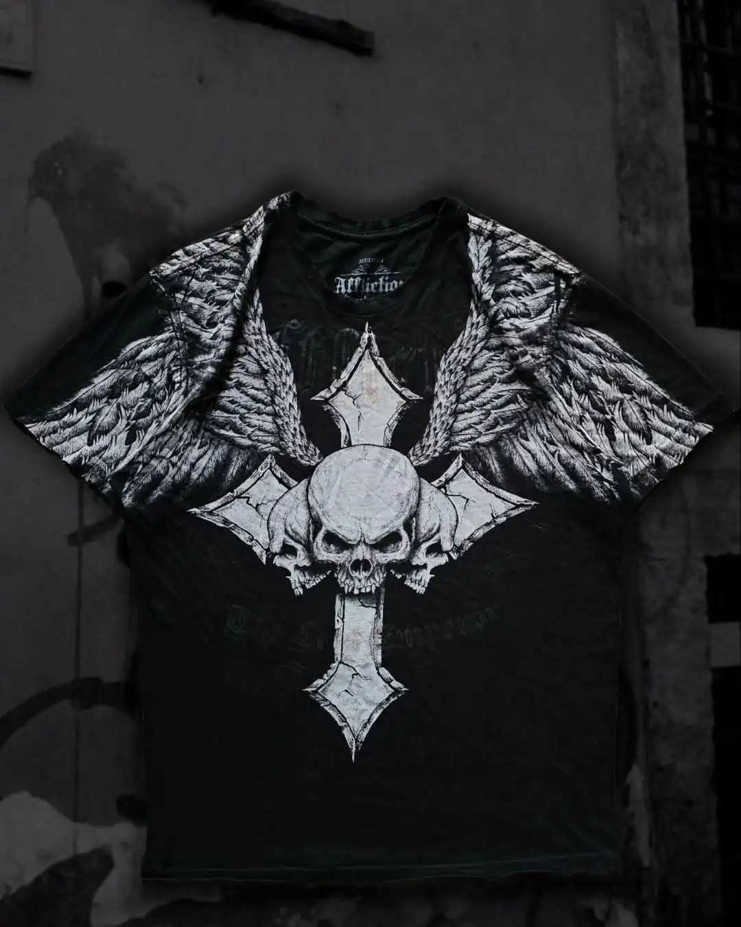 Harajuku New Style Unique Mutated Gothic Theme Trendy Brand Letter Printed T-shirt Men Casual Loose Comfortable Mens Clothing W250607