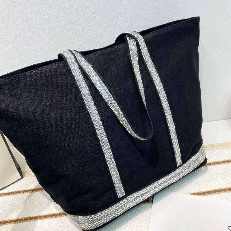 2023 New Women Brand Designer Handbag Korean Version Fashion Rhineston Large Capacity Tote Contrast Color Retro Shoulder Bag