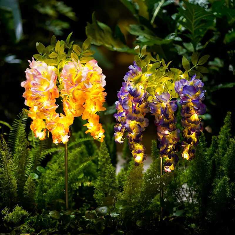 Wisteria Solar Simulation Flower Garden Light Outdoor IP65 Waterproof LED Decoration for Courtyard LawnXJ250606