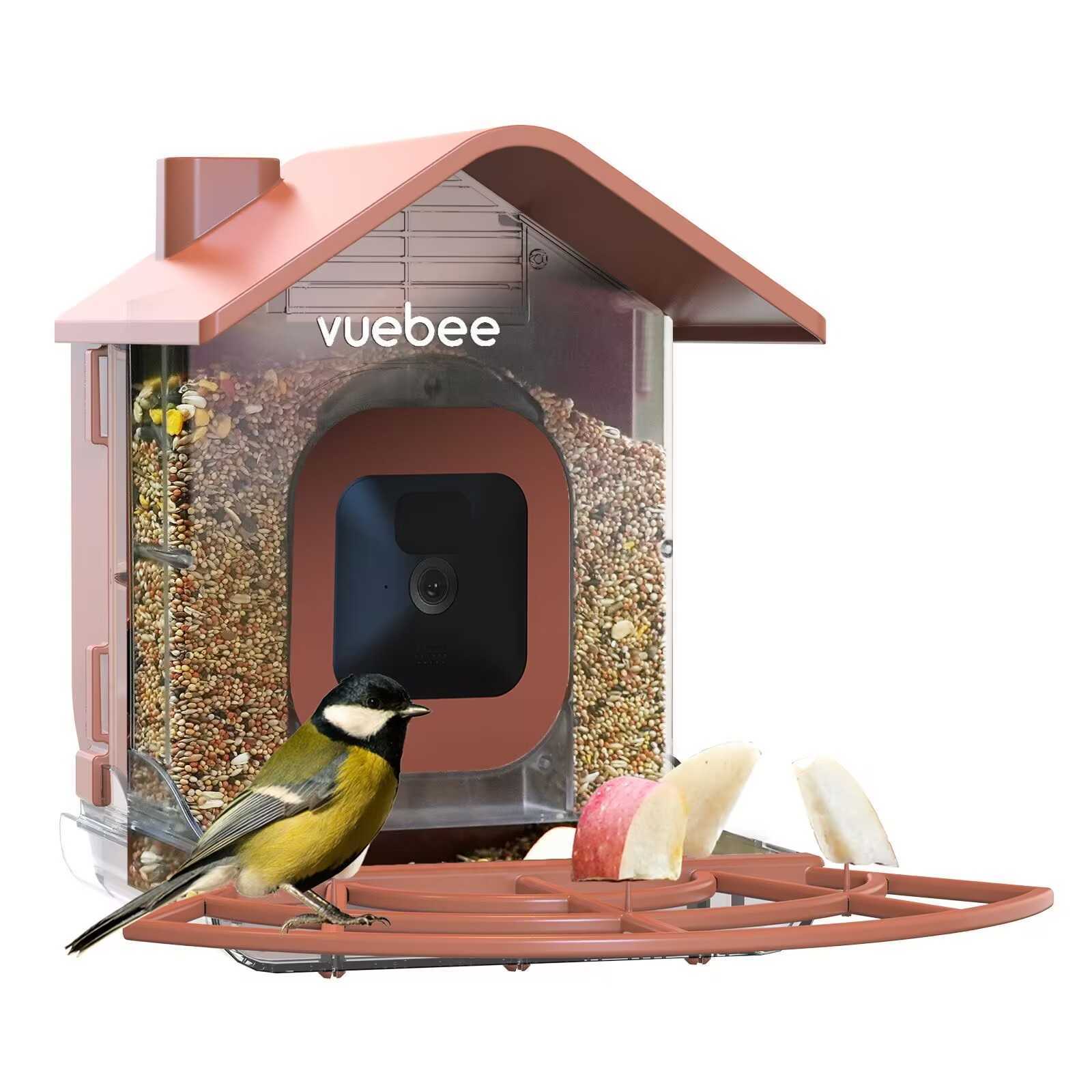 AI Smart Bird Feeder Camera with 64G Card1080P HD AI Identify Bird SpeciesHummingbird FeederBird House with 7W Solar PanelC250301