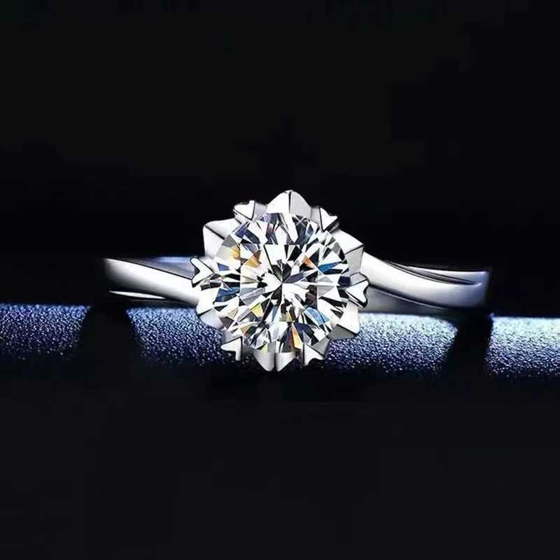 Real GRA Moissanite Rings Pass Diamond Test Pen Adjustable Size S925 Silver D VVS1 With Certificate Wedding Rings for Women XJ250606