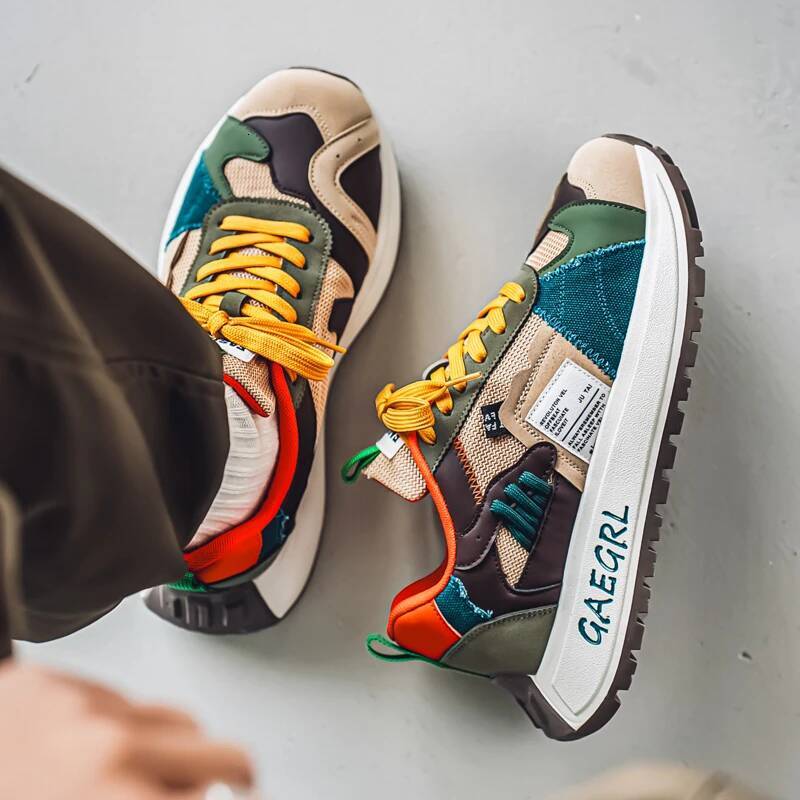 Ddmyoutdoor New Men S Sneakers Outdoor Casual Sports Male Shoes Platform Wear Resistant Shock Absorbing Anti Slip Comfortable Shoe Outdoor Shoes