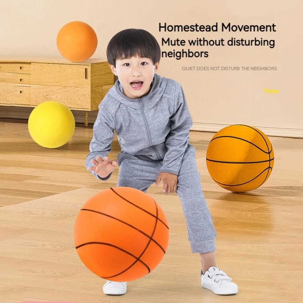 Foam Basketball Silent Mute Ball For Kids Indoor Safe Soft Squeezable Bouncing Toy No Noise Play Gym Home Training XJ250606