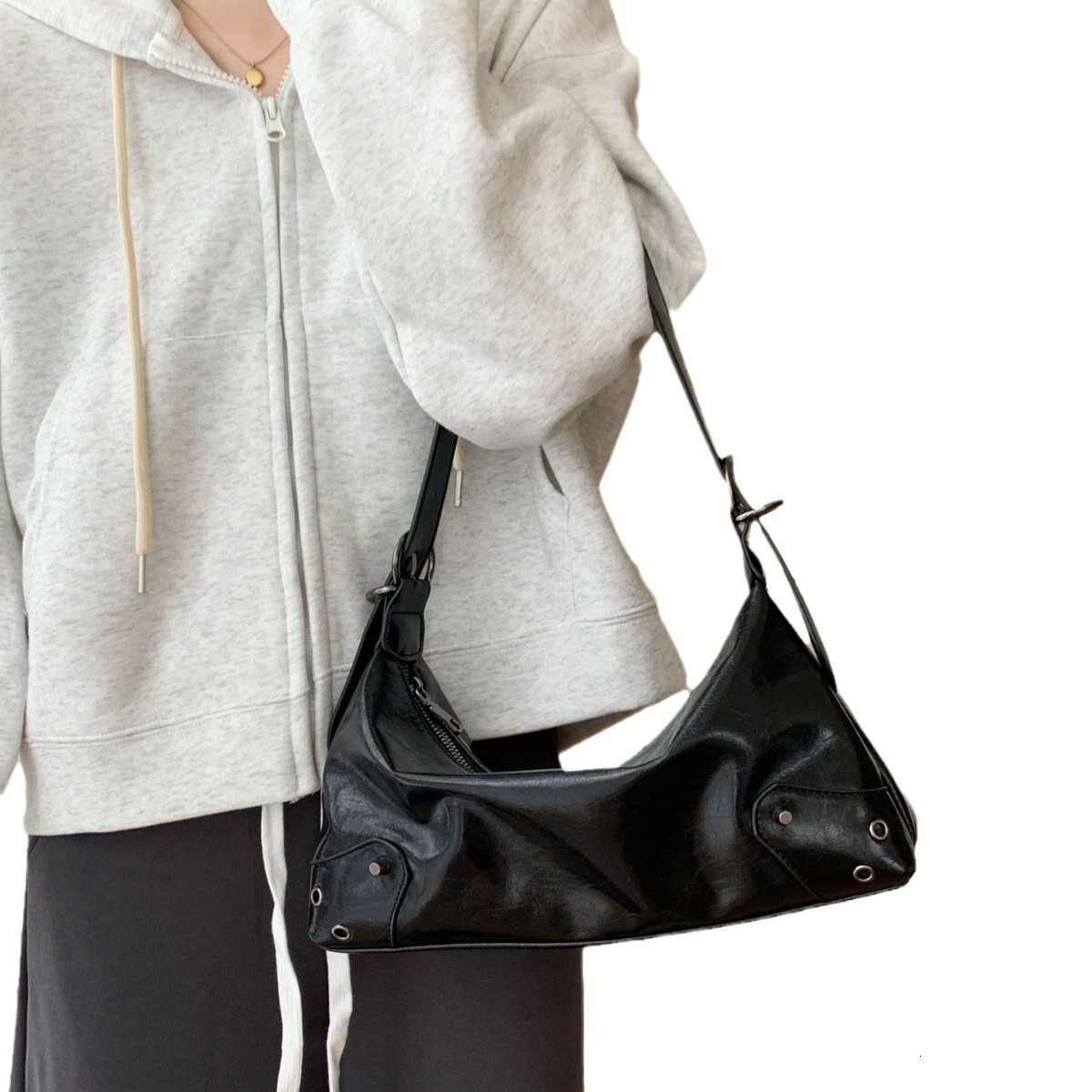 designer Niche Retro Melard Underarm Bag for Women 2025 Autumn Winter New Fashionable Versatile Large Capacity Shoulder Crossbody Bag