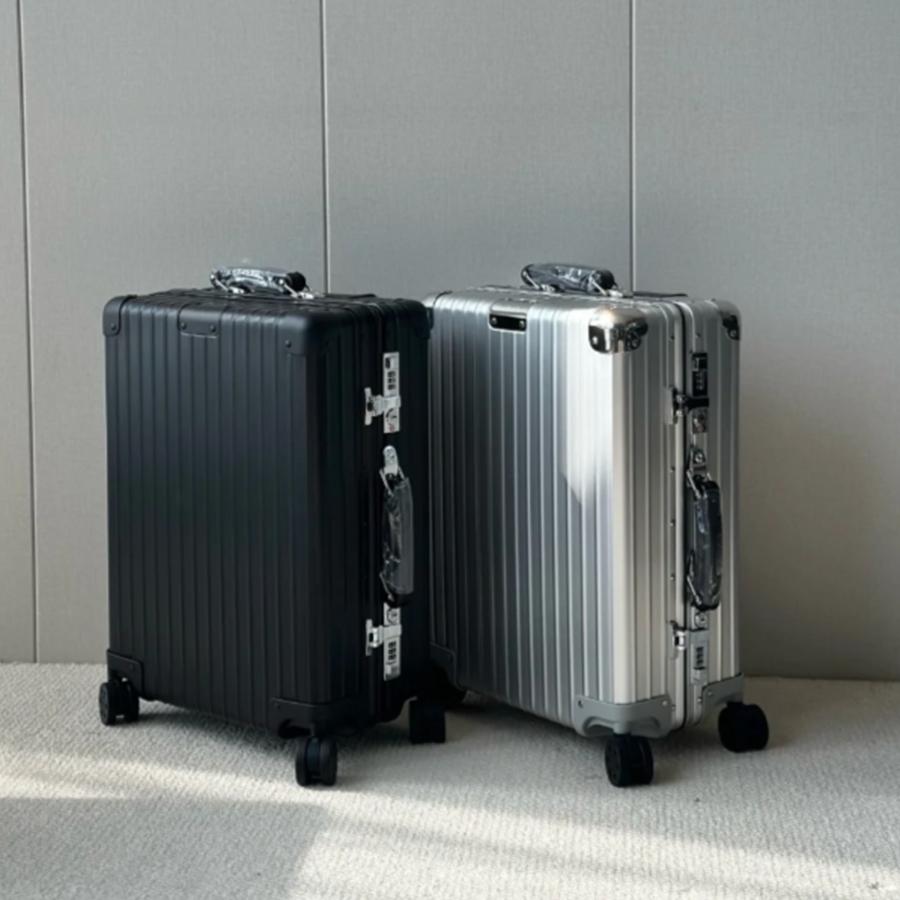 Designer 26 inch Suitcase Boarding Luggage Rolling Suitcases Aluminium Alloy Luggage Genuine Leather Handle Trolley Case Travel Valise Large Capacity