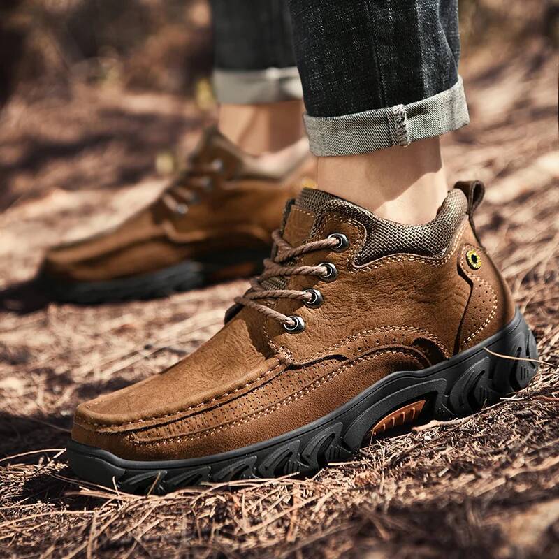 Ddmyoutdoor Genuine Leather Casual Outdoor Climbing Sneakers New Fashion Handmade Retro Leisure Shoe Popular Men Hiking Shoes Outdoor Shoes