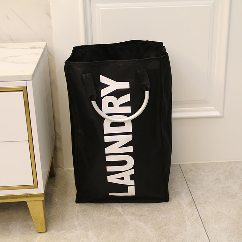 Large capacity single grid aluminum handle hand-held dirty clothes basket