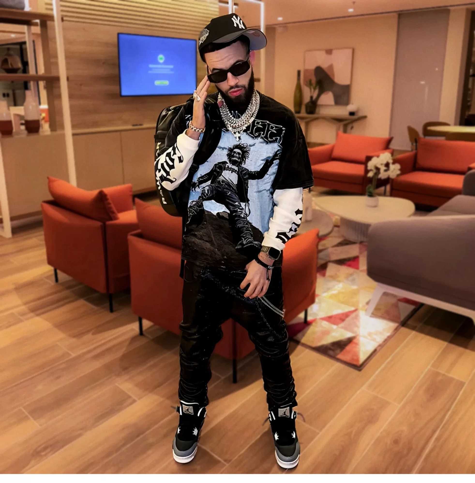 Godspd VLBE Retro Skull Rock Street City Casual Plus Size Loose Mens Short Sleeve T-shirt Girl 3D Y2K Couple X2506071