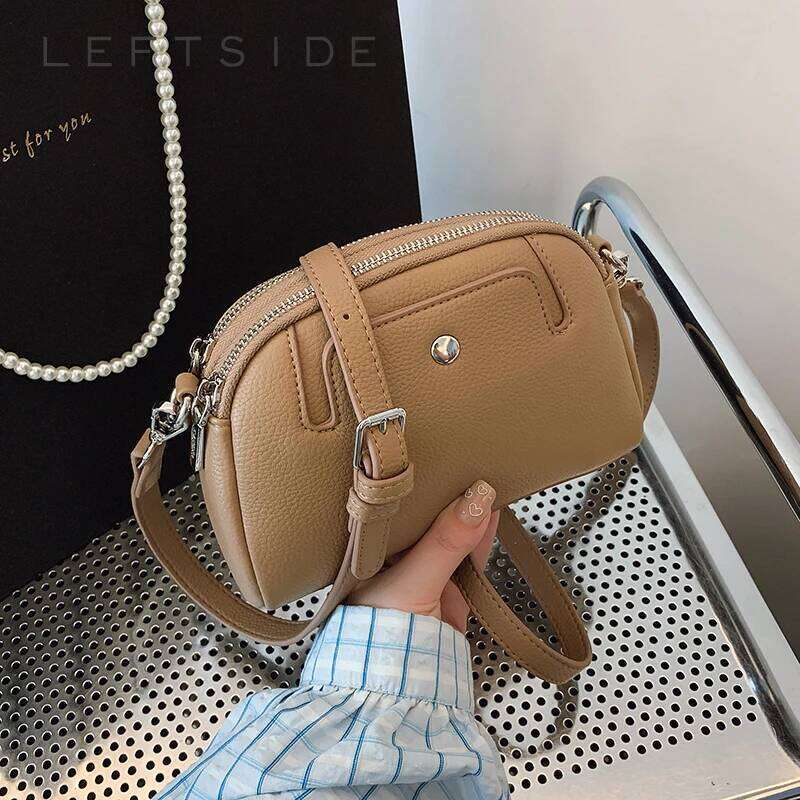 LEFTSIDE Small PU Leather Crossbody Bags For Women 2025 New In Trend Retro Fashion Shoulder Bag Females Handbags And Purses