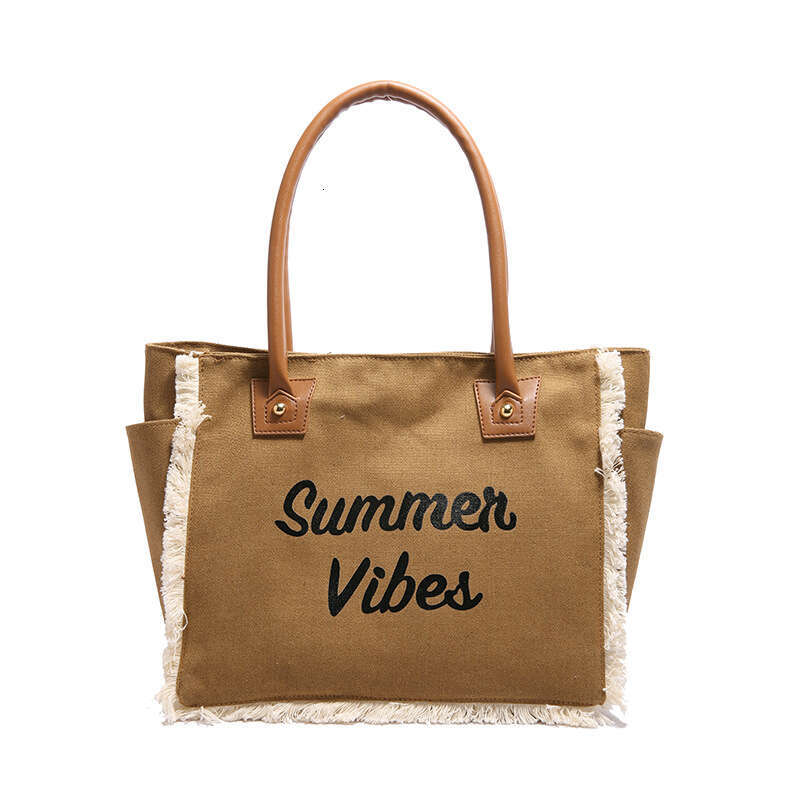 Korean and Japanese Style Simple Women's 2025 New Fashion Printed Tote Large Capacity Handbag Underarm Bag